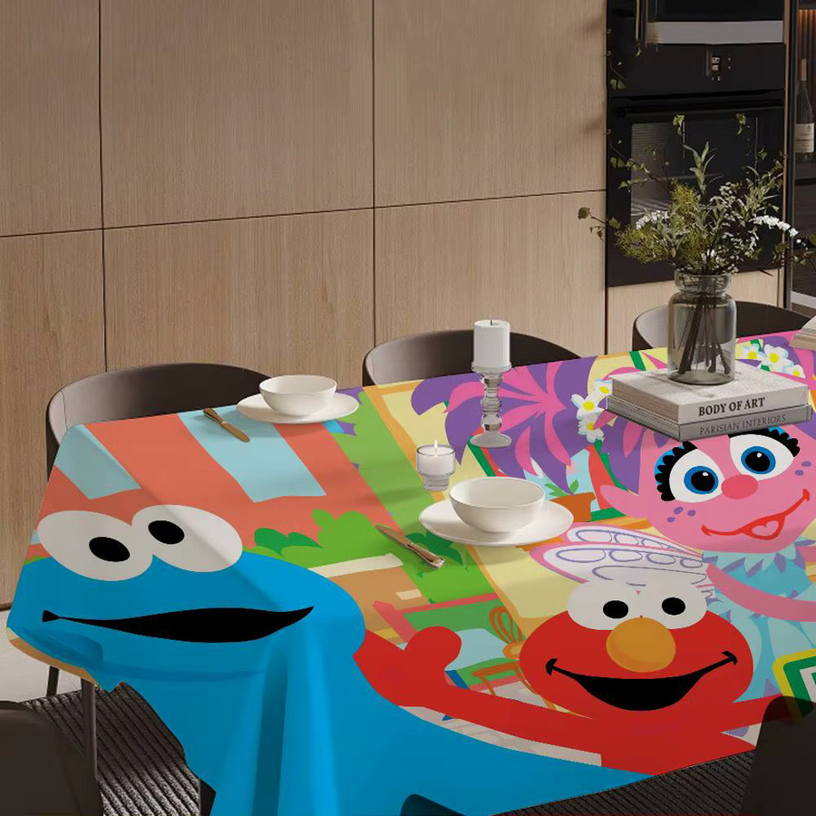 Wasserdichte rechteckige Tischdecke mit Sesamstraße Cartoon Motiv von Potdemiel in Multicolor - Bild 2