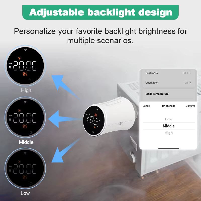 Tuya Zigbee 3.0 Smart Heizkörperthermostat mit App-Steuerung und Alexa Integration, Farbe: Weiß - Bild 3