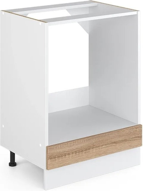 Vicco R-Line Herdbauschrank Sonoma Weiß ohne Arbeitsplatte B: 60 cm, H: 81,6 cm, T: 46 cm - Bild 1