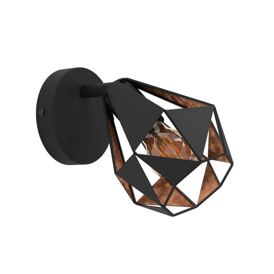 Eglo Wandleuchte Carlton 1-flammig in Schwarz-Kupfer, B/H: 25,5 x 16,0 cm - Bild 2