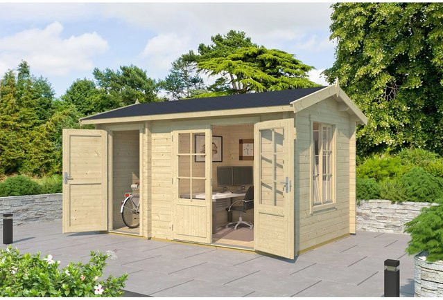 Lasita Blockbohlenhaus Wrexham Maja in Braun, B/H/T: 430 x 250,8 x 283,5 cm, naturbelassen - Bild 1
