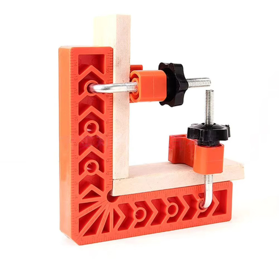DAZZLEEX 4er Set 90-Grad-Positionierwinkel aus Aluminiumlegierung in Orange, rechtwinklige Befestigungsklemmen für die Holzbearbeitung und Zimmerei - Bild 2