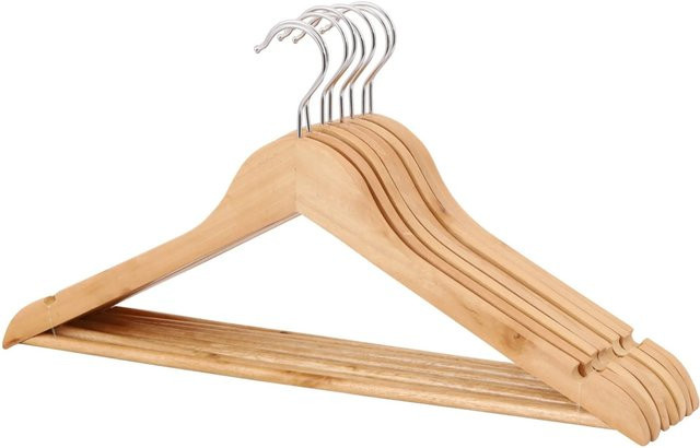 Domopak Living Holzkleiderbügel mit Hosensteg 8er Set in Natur - Bild 1