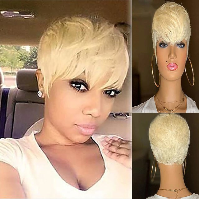 Haar Freude Damen Perücke, synthetisch, kurze blonde Pixie Haarschnitt - Bild 1