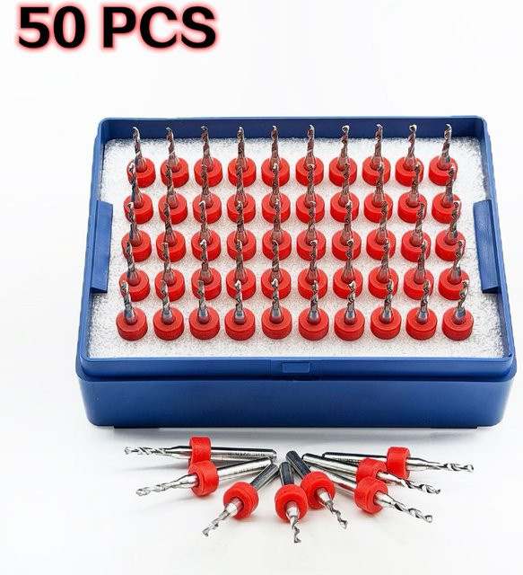 50-teiliges Mikro-Bohrer-Set aus Wolframkarbid für PCB, Schmuck und Kunststoff - Bild 1