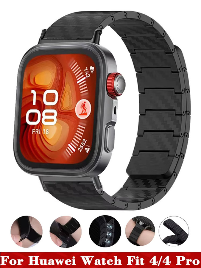 Huawei Uhrenarmband, Carbon Faser, Schwarz, Unisex - Bild 6
