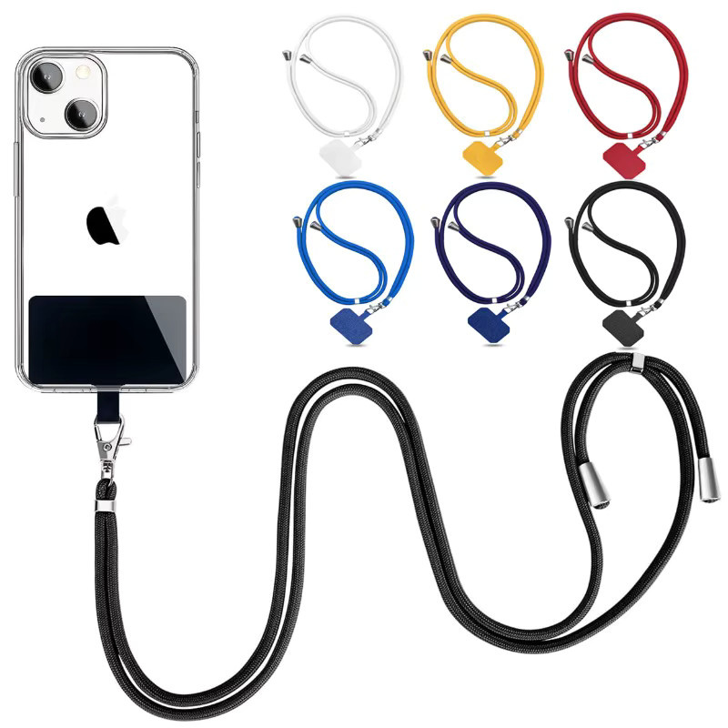 Ricestate Telefon Lanyard mit Patch, verstellbares Handy-Halsband in Bunt und Grau, Unisex Anti-Lost Seil - Bild 2
