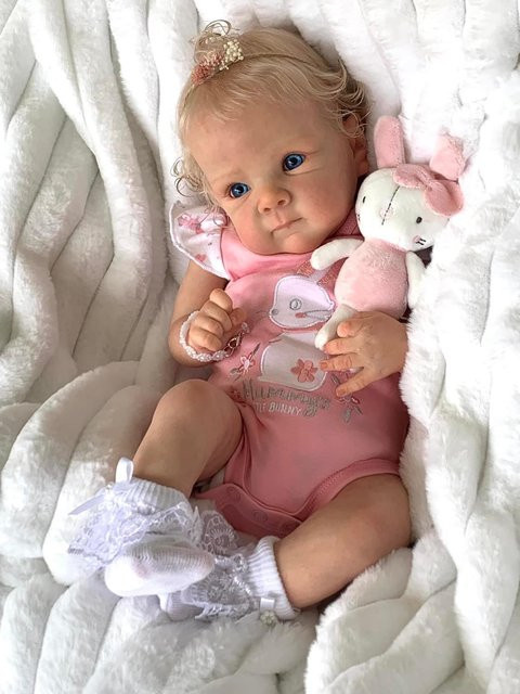 NPK Bettie Reborn Babypuppe, 18 Zoll, Ganzkörper-Neugeborenes, Rosa / Pink - Bild 1