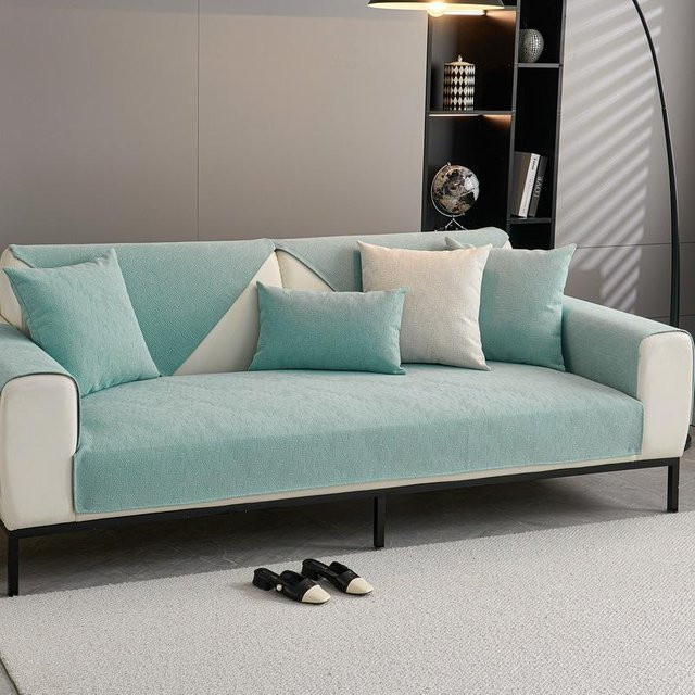 Wasserdichter Chenille Sofakissenbezug von Super Six im Jacquard-Design, rutschfester Sofabezug Überwurfstoff, B/H: 70 x 70 cm - Bild 1