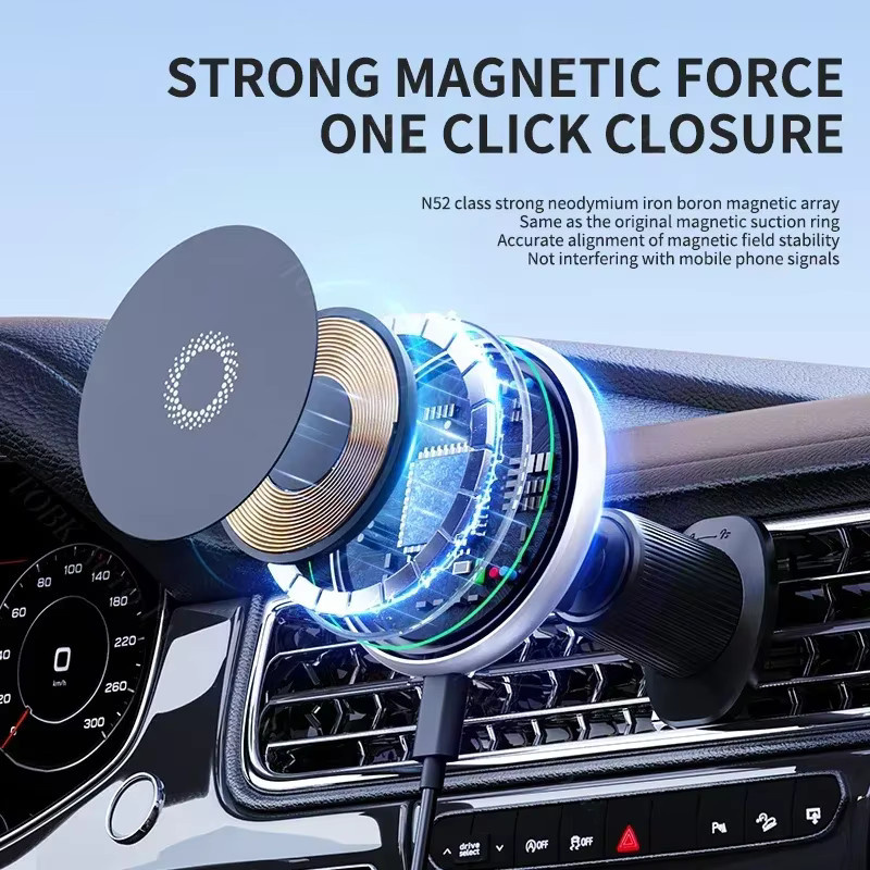 Magnetische MagSafe Autotelefonhalterung mit kabelloser Ladefunktion für Toyota Verso EZ, Schwarz - Bild 4