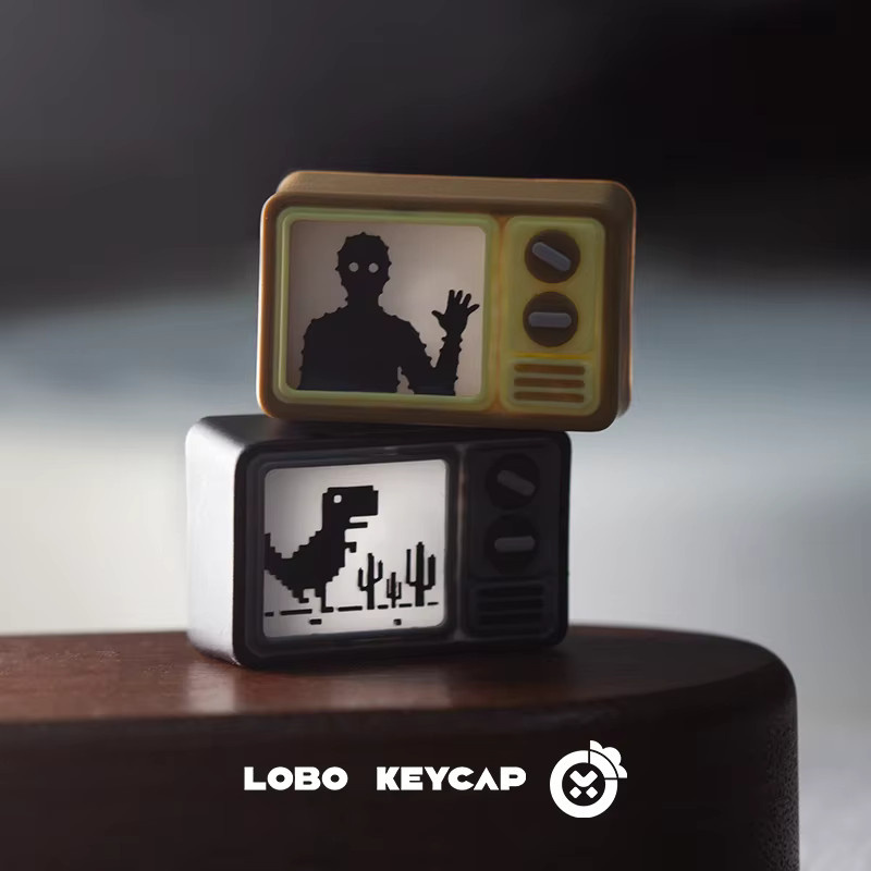 Retro Transparente TV Black Shadow Dinosaur Tastenkappe aus Harz für deine mechanische Tastatur als personalisierte Esc-Taste - Bild 1