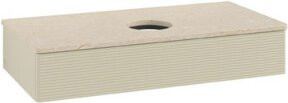 V&B Waschtischunterschrank Antao mit Frontstruktur in Grau lackiert, B/T/H: 100 x 50 x 19 cm - Bild 1