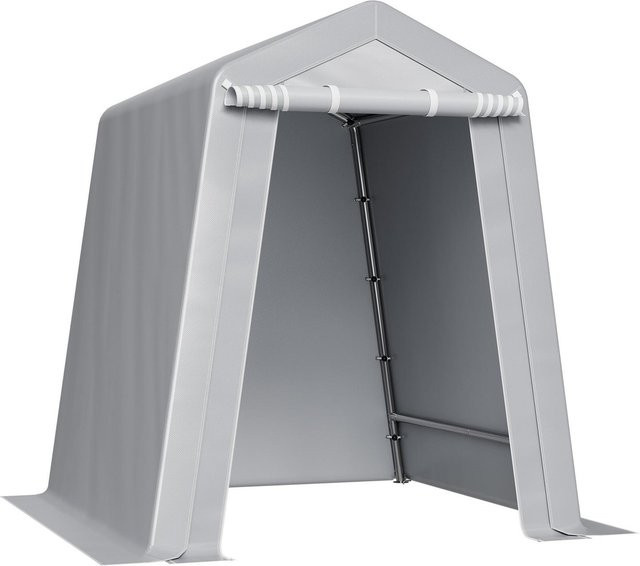 Buying Solutions MB Außenlagerüberdachung Schuppen in Grau mit verzinkten Stahlrohren und wasserdichtem PE-Material, B/T: 1,8 x 1,8 m - Bild 1