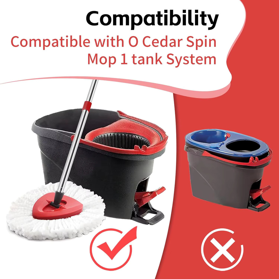 Vileda Ersatzset für EasyWring Mikrofaser Spin Mop mit Mopkopf, Bodenplatte und Griffersatz für das 1-Tank-System - Bild 2
