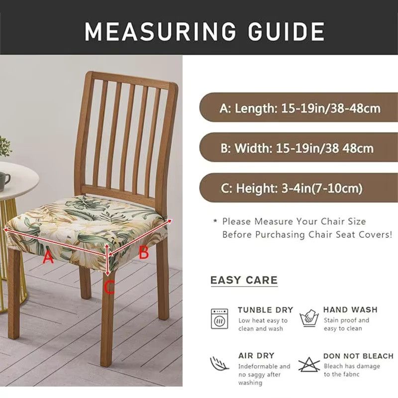 WANERQU Böhmischer Stil bedruckter Stuhlsitzbezug aus Stretchmaterial, abnehmbarer gepolsterter Stuhlbezug für dein Esszimmer - Bild 2