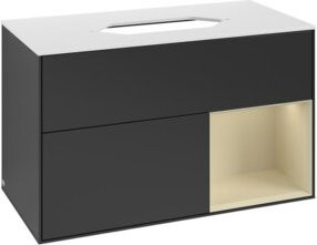 V&B Waschtischunterschrank Finion in Blau lackiert, Breite: 100 cm, Tiefe: 60,3 cm - Bild 1