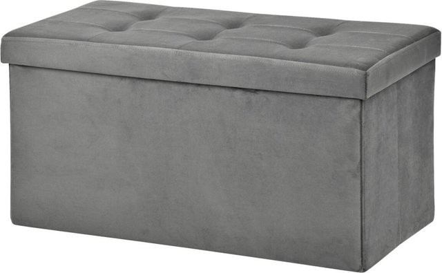 POCOline Sitzbank aus Samt in Grau, B/H/L: 38 x 38 x 76 cm - Bild 1