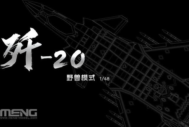 MENG Models Chinese J-20 Stealth Fighter Beast Mode, Fahrzeuge, 1:48, Schwarz - Bild 1