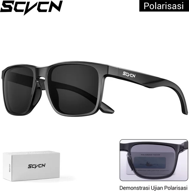 SCVCN Sportsonnenbrille, Square, Vollrand, Kunststoff, Schwarz, Herren - Bild 1