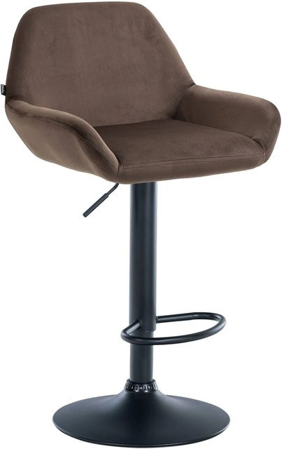 DELUKE Barhocker DUBLIN Barstuhl mit Lehne aus Samt in Braun und Schwarz - Bild 1