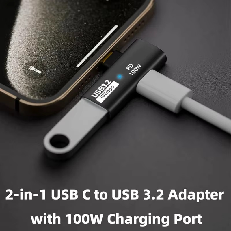 Kebidumei USB C auf USB 3.2 OTG Kabeladapter in Schwarz mit 10 Gbit/s Datenübertragung und PD 100W Schnellladefunktion - Bild 3
