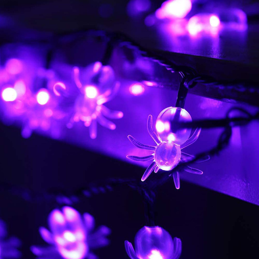 TOMTOP JMS Halloween LED Lichterkette Lila Spinnenförmig Wasserdicht mit 40 LEDs und Batteriebetrieb - Bild 3