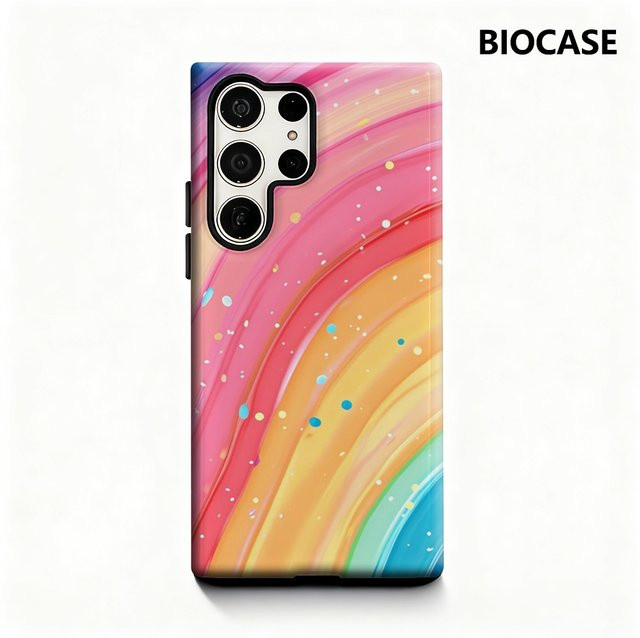 Rainbow Dots Handyhülle für Samsung Galaxy S25 Ultra, S24 und S23 Ultra Plus in Multicolour mit glänzender doppellagiger Rückseite - Bild 1