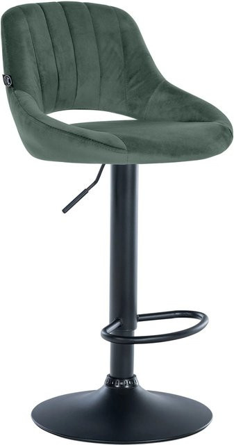 DELUKE Barhocker SEGAD mit Lehne aus Samt in Grün und Schwarz, B/T/H: 47 x 48 x 85 cm - Bild 1