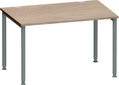 Schäfer Shop Genius Schreibtisch MODENA FLEX mit 4-Fuß-Rundrohr, Eiche/Anthrazit, Breite: 120 cm, Tiefe: 80 cm - Bild 1
