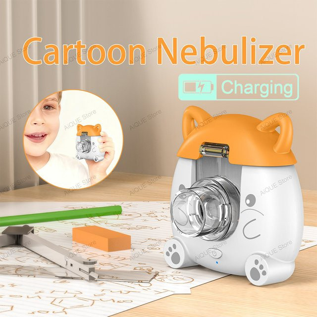 JUSTLANG Wiederaufladbarer Mesh-Vernebler in Weiß, leiser tragbarer Mini-Asthma-Inhalator für Kinder - Bild 1