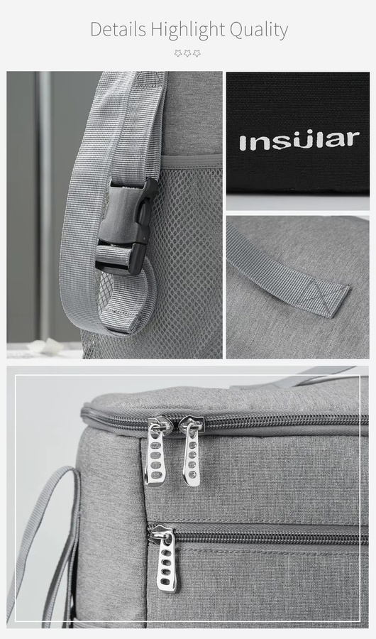 Wasserdichter Wickeltaschen-Rucksack für Babys mit großem Fassungsvermögen in Schwarz und Grau - Bild 4