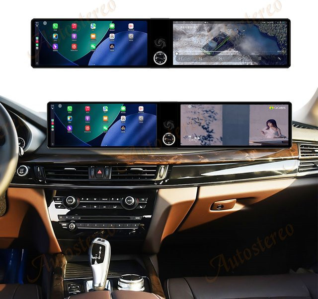 ZWNAV Dual Screen Multimedia-Player mit Android 14 und Carplay für BMW X5 F15 X6 F16 X5M X6M (2014-2018), 25 Zoll, Schwarz mit GPS Navigation - Bild 1
