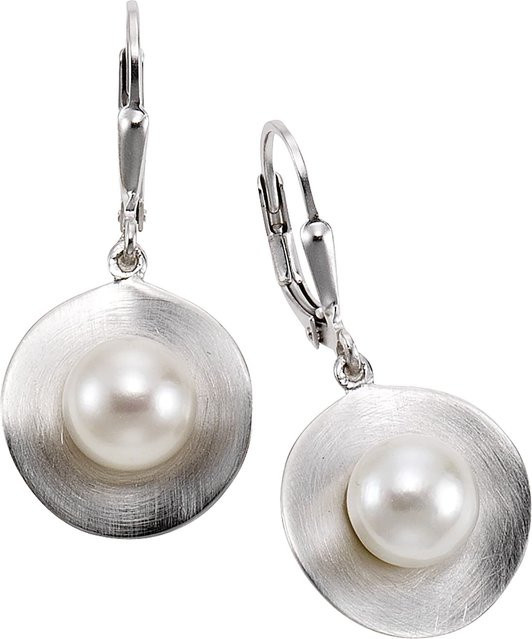 Zeeme Pearls Ohrringe 925 Silber, Perle, weiß, Damen - Bild 1