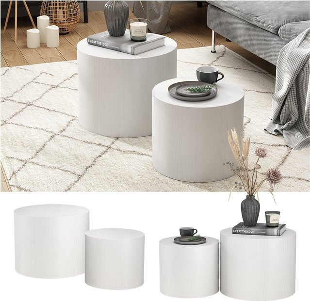 Vicco Couchtisch-Set Giva Weiß B: 48 cm, T: 38 cm - Bild 1