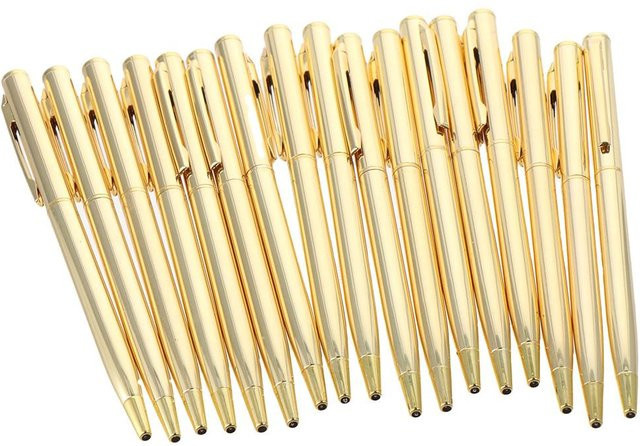 26 Stück metallische Kugelschreiber mit schwarzer Tinte in Schwarz und Gold für Büro und Business - Bild 1