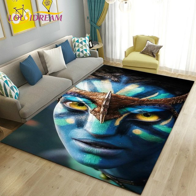 Potdemiel Avatar Movie HD Teppich in Blau, rutschfeste Bodenmatte für Wohnzimmer, Schlafzimmer oder Kinderzimmer - Bild 1