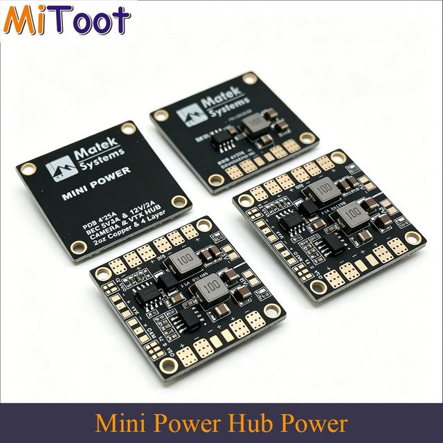 Matek Mini Power Hub Stromverteilerplatine PDB mit BEC 5V & 12V in Schwarz für FPV Multicopter und Quadcopter - Bild 1