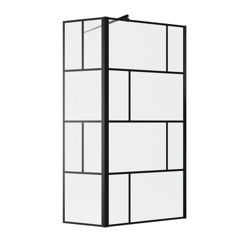 Marwell Duschwand BRICKS Schwenktür in Schwarz mit transparentem Glas, Breite: 40 cm - Bild 2
