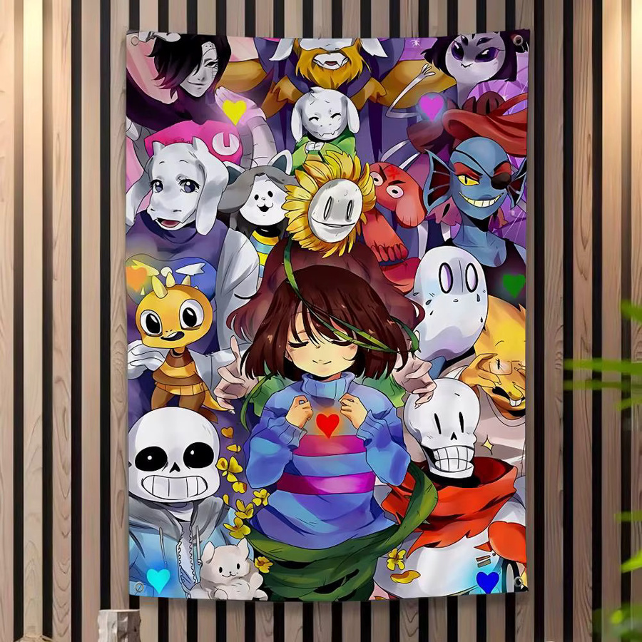 Beast Kingdom Undertale Vintage Banner Dekoration mit Anime Design, Mehrfarbig, B: 70 cm, H: 50 cm - Bild 3