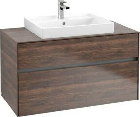 V&B Waschtischunterschrank Collaro mit Waschtisch und LED-Beleuchtung, B/H/T: 100 x 54,8 x 54,8 cm - Bild 1