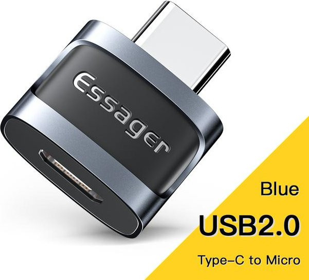 Essager USB C zu USB 3.0 OTG Adapter Konverter Typ C Buchse auf USB-A und Micro-USB in Blau - Bild 1