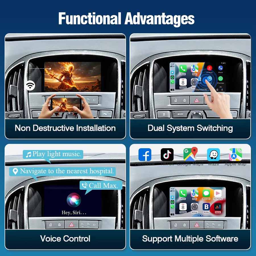 AUTOTOP Wireless CarPlay und Android Multimedia-Modul für Opel CD 500 600 NAVI 600 650 900 950 DVD 800, Schwarz, passend für 6- und 7-Zoll-Bildschirme - Bild 4