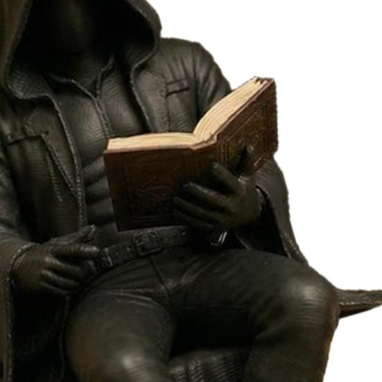 Hercules Gotische Lesende Statue in Schwarz – Sitzende Skulptur aus Harz für dein Bücherregal oder Schreibtisch - Bild 3