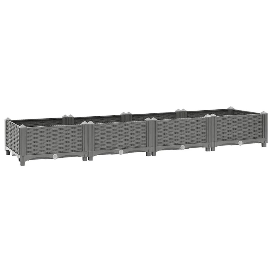 vidaXL Hochbeet aus Polypropylen in Grau, B/T/H: 160 x 40 x 23 cm - Bild 2