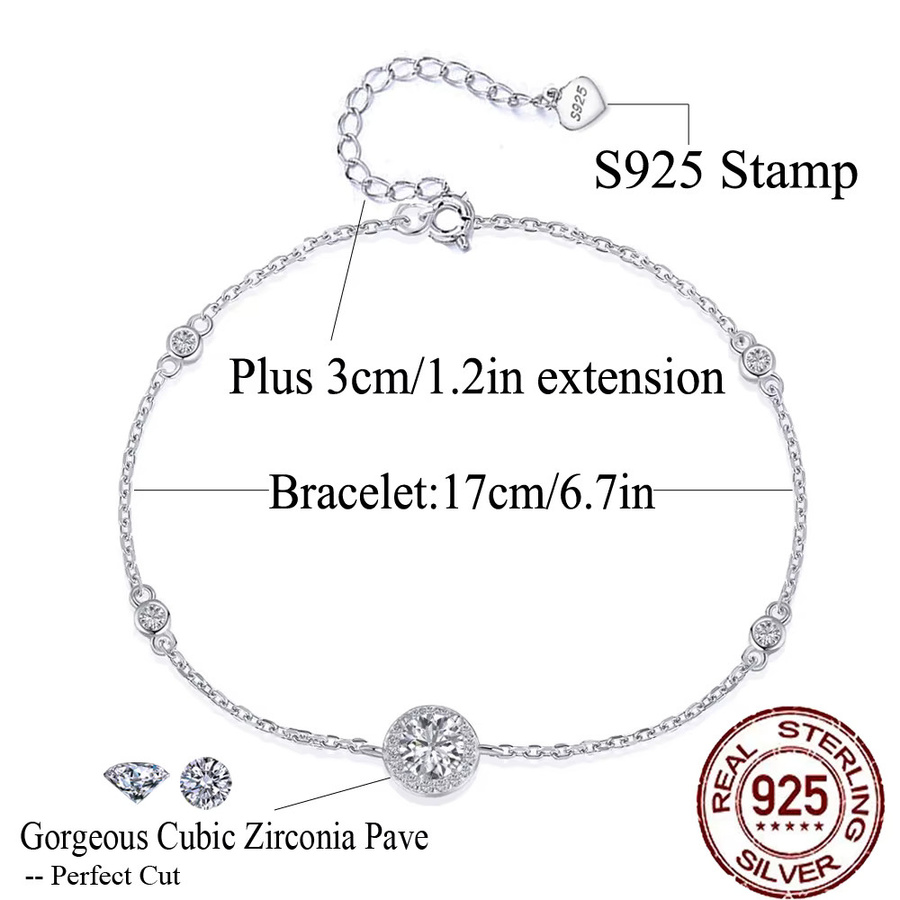 Cww zircons Armband, 925 Silber, Zirkonia, Damen - Bild 3