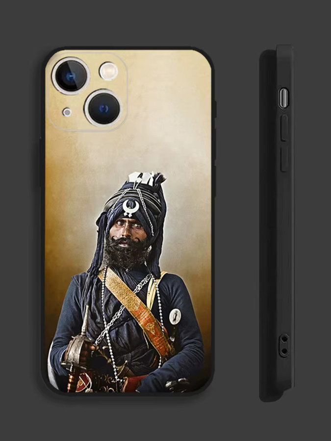 Nihang Singh Sikh Pioneer Silikon Handyhülle für iPhone in Schwarz - Bild 3