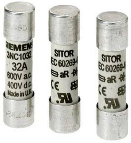 Siemens Zylindersicherungseinsatz 6A 690V Silber 10 Stück - Bild 1