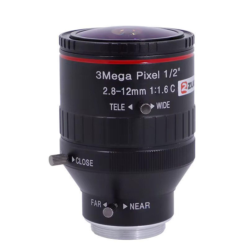 ZLKC Weitwinkel-Zoomobjektiv mit C-Mount Halterung, 2,8-12mm, f/2.5, 3MP, Schwarz - Bild 2