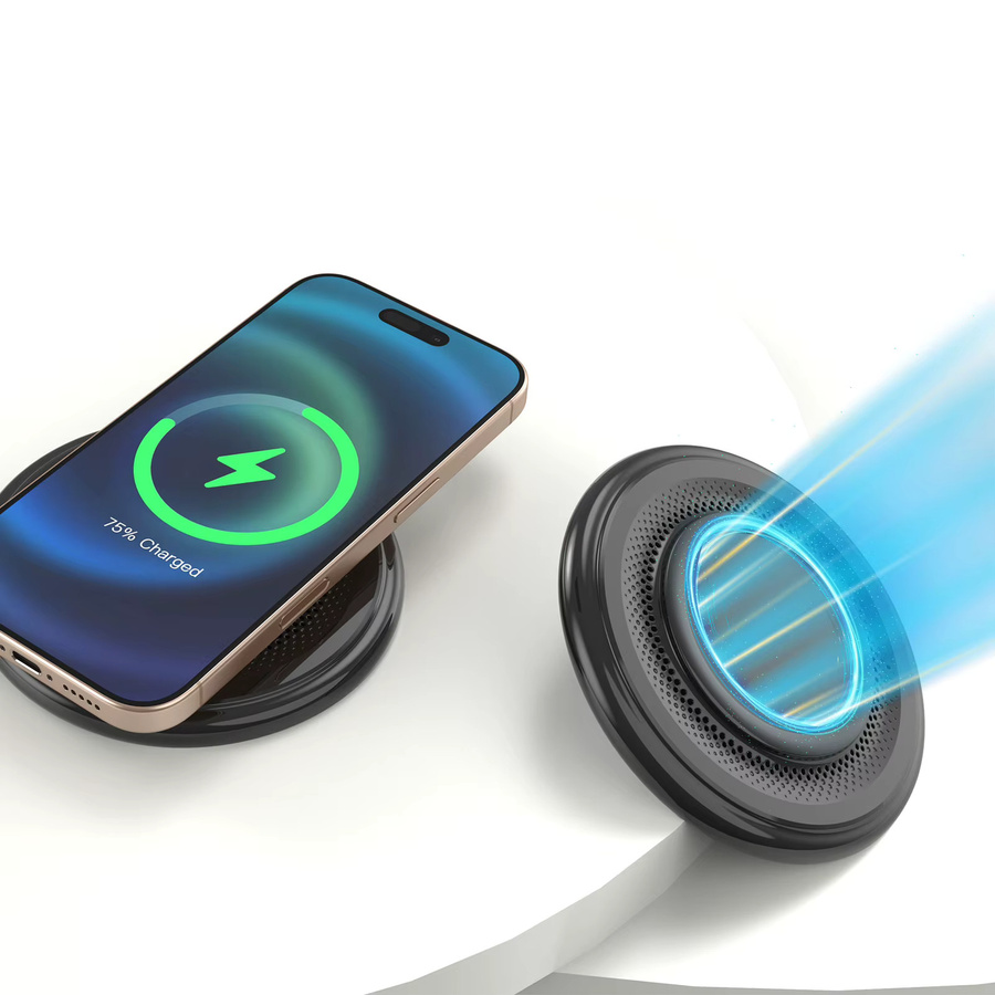 VIKEFON Induktive Schnellladestation mit USB-C Anschluss in Schwarz - Bild 2