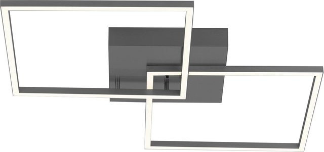 Just Light LED-Deckenleuchte Iven in Schwarz, dimmbar mit Fernbedienung, B/T/H: 53 x 53 x 7 cm - Bild 1